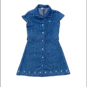 GAP‎ Girls Denim Dress With Daisies sz S (6-7)
